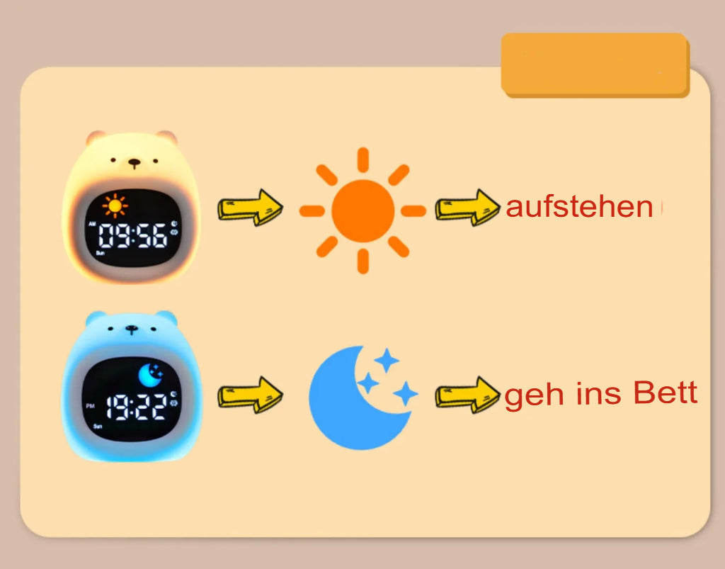 Wecker für Kinder im Hund und Bären Design