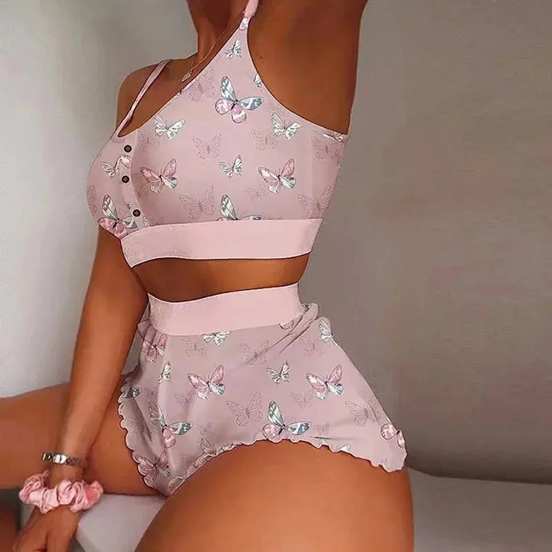 Sommer Pyjama-Set für Damen – Top und Shorts