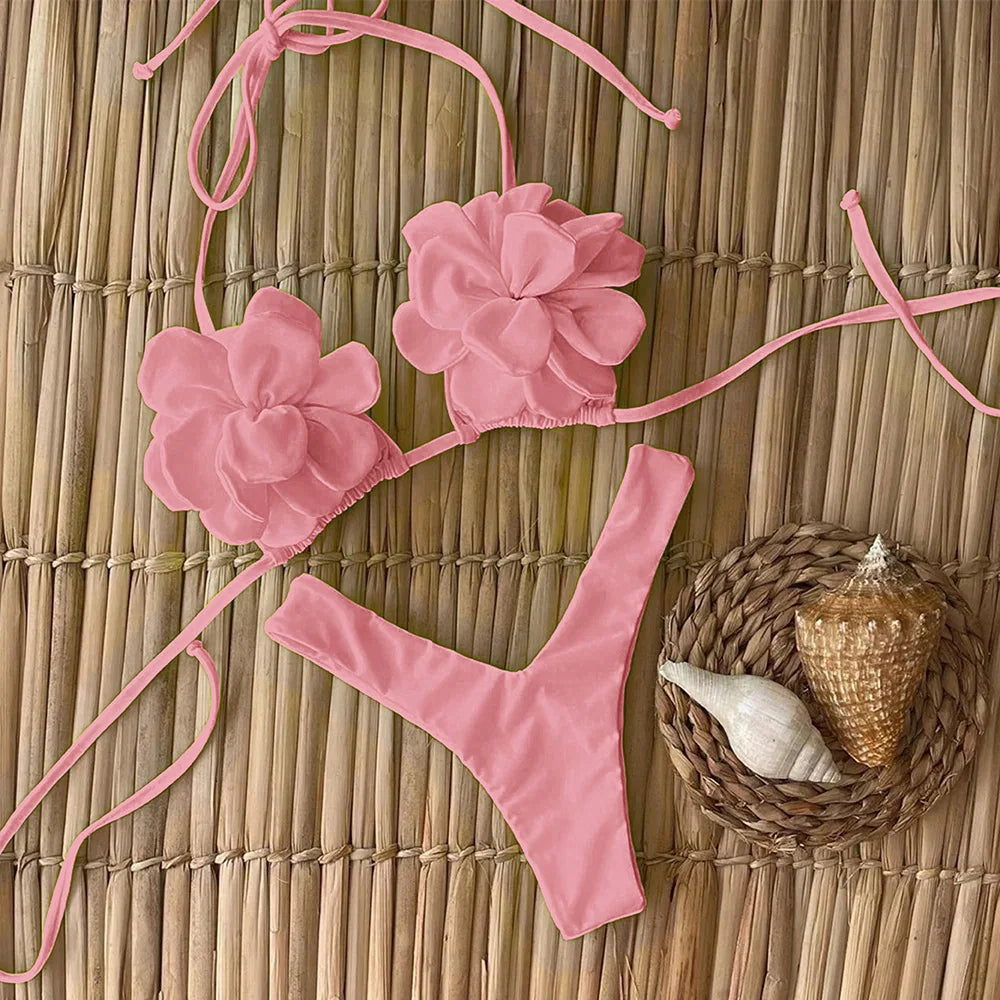 Sexy Blumen Micro-Bikini Brasilianischer