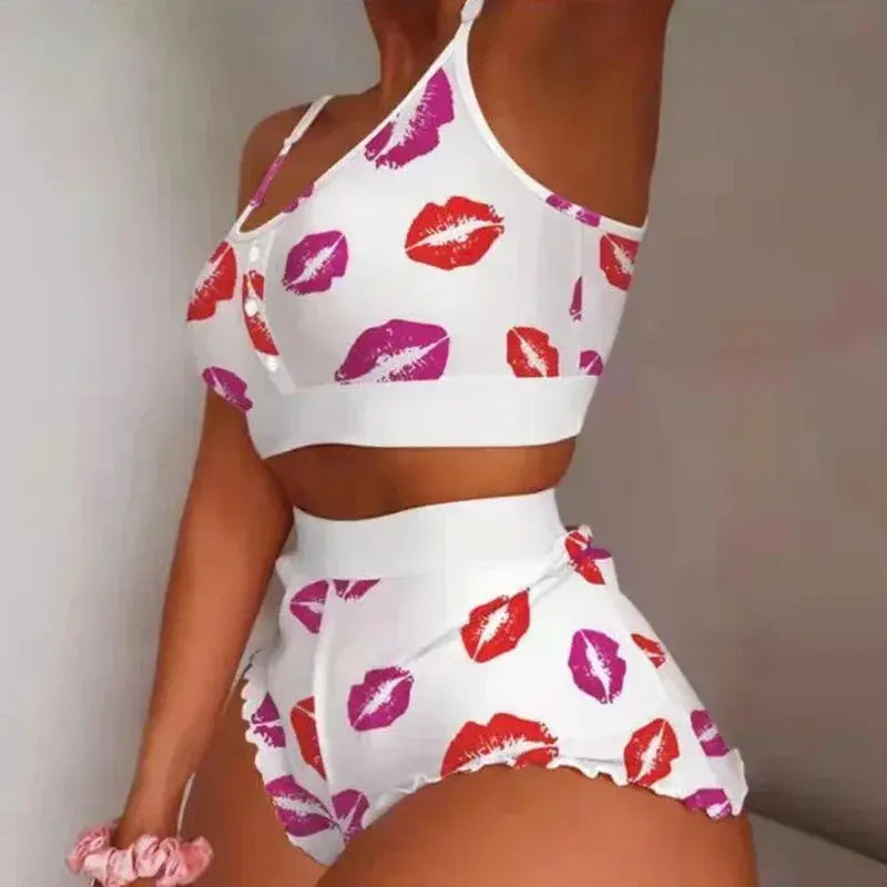 Sommer Pyjama-Set für Damen – Top und Shorts