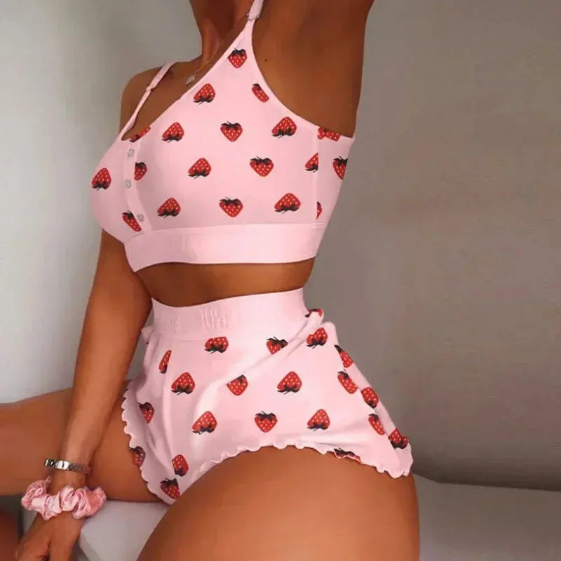 Sommer Pyjama-Set für Damen – Top und Shorts