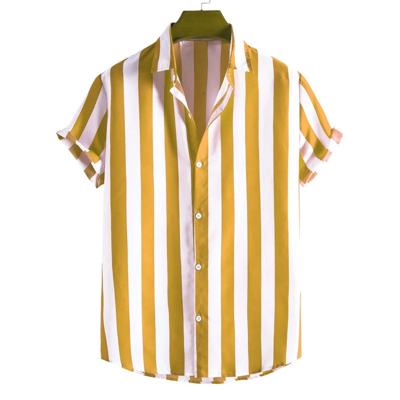 Gestreiftes Unisex-T-Shirt mit kurzen Ärmeln