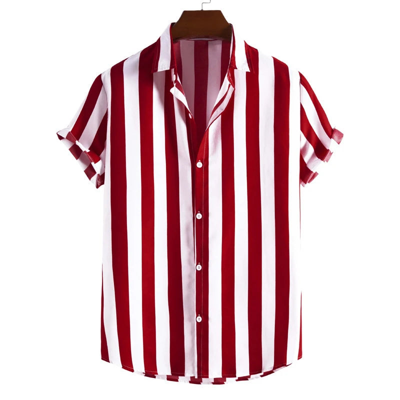 Gestreiftes Unisex-T-Shirt mit kurzen Ärmeln