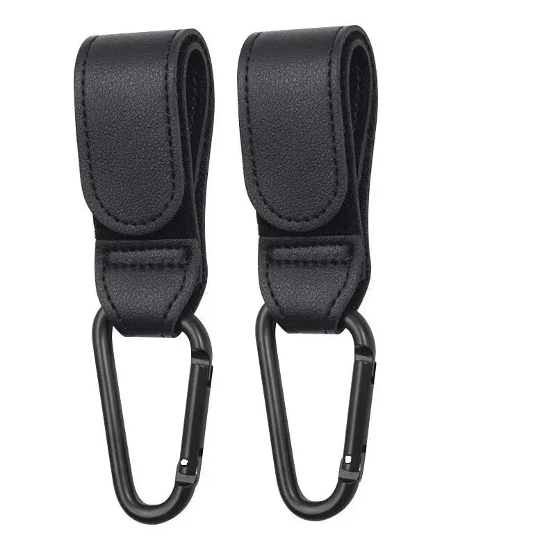 2 Stück Lederwagenhaken für Kinderwagen