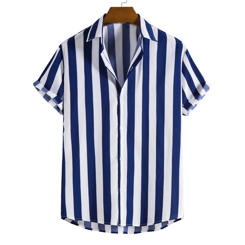 Gestreiftes Unisex-T-Shirt mit kurzen Ärmeln