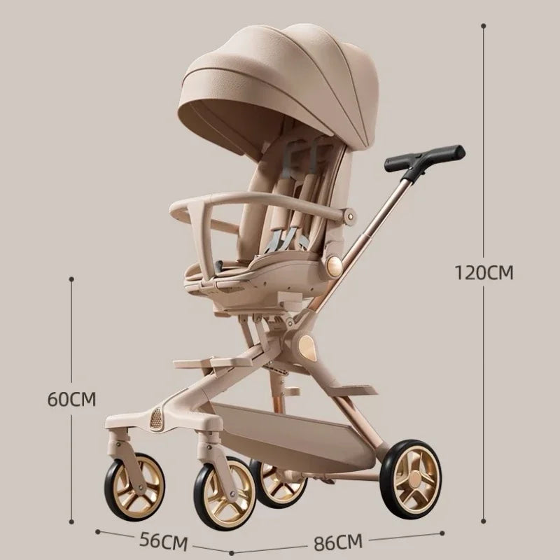 Luxuriöser Leichter Babywagen mit Höhenverstellbaren Griffen