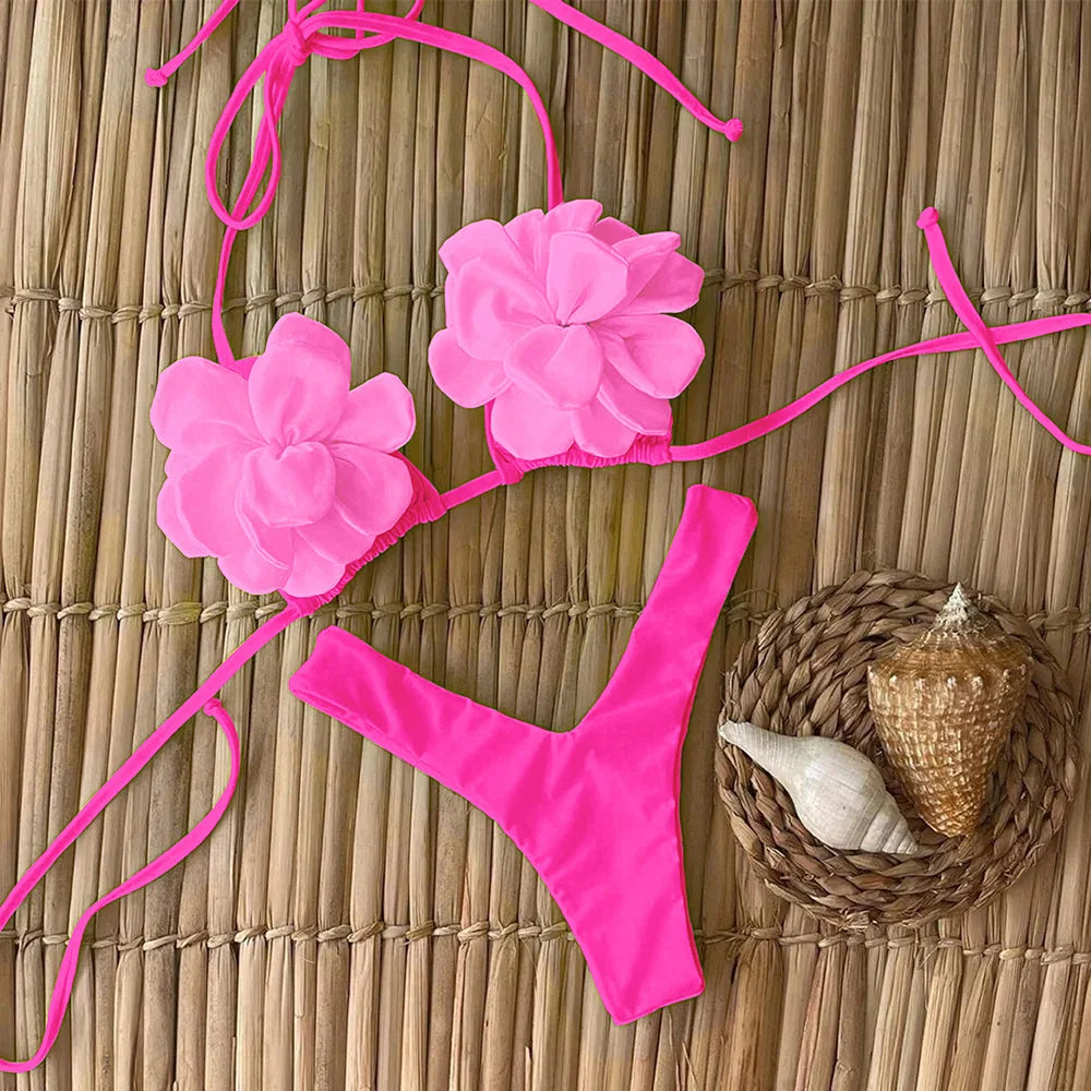 Sexy Blumen Micro-Bikini Brasilianischer