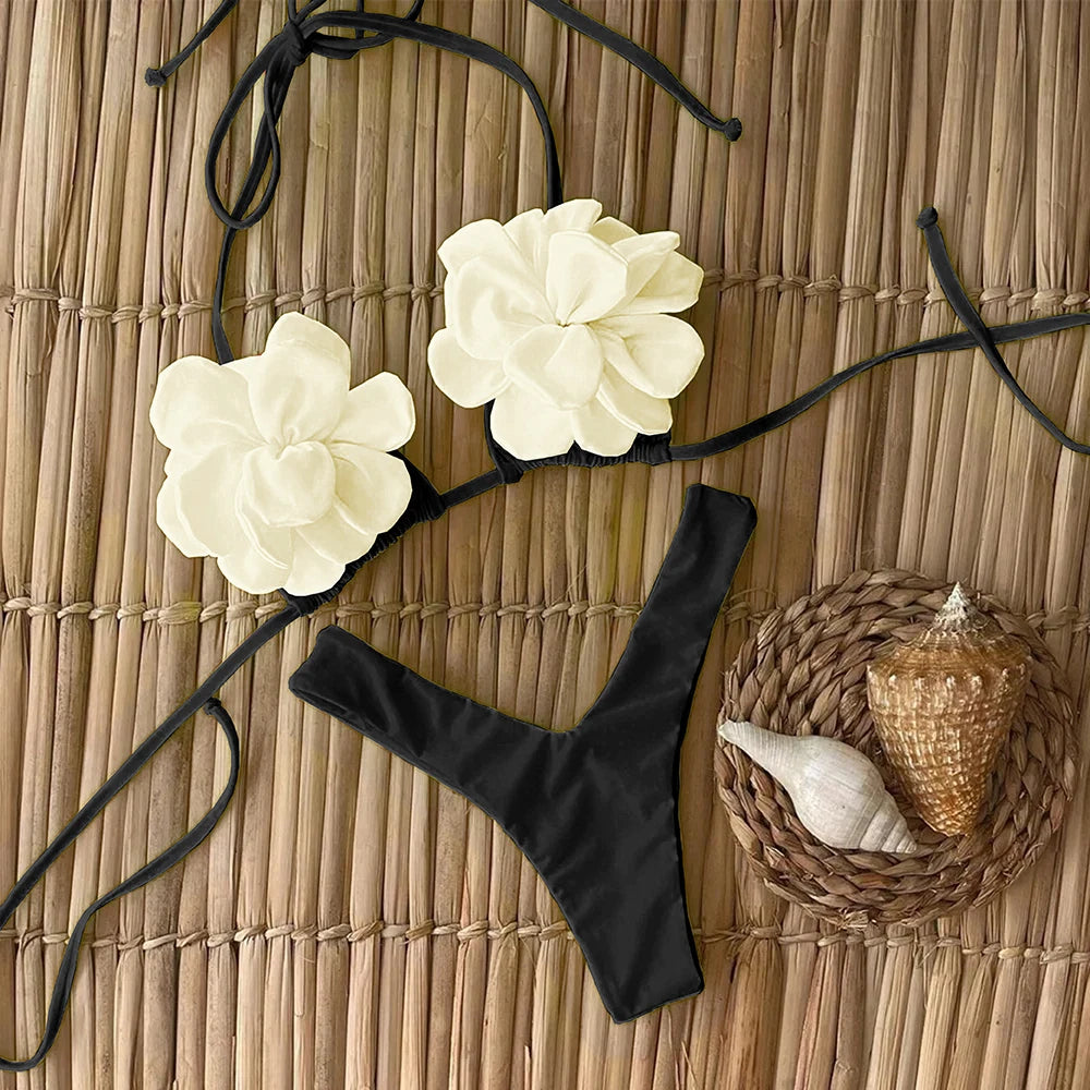 Sexy Blumen Micro-Bikini Brasilianischer