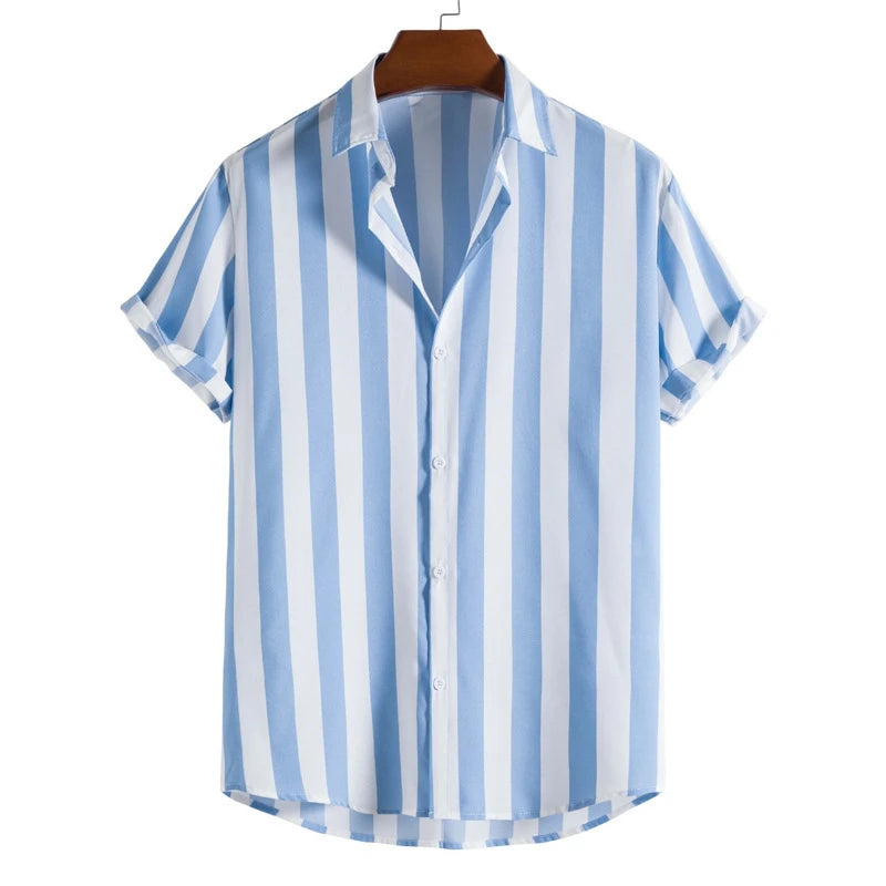 Gestreiftes Unisex-T-Shirt mit kurzen Ärmeln