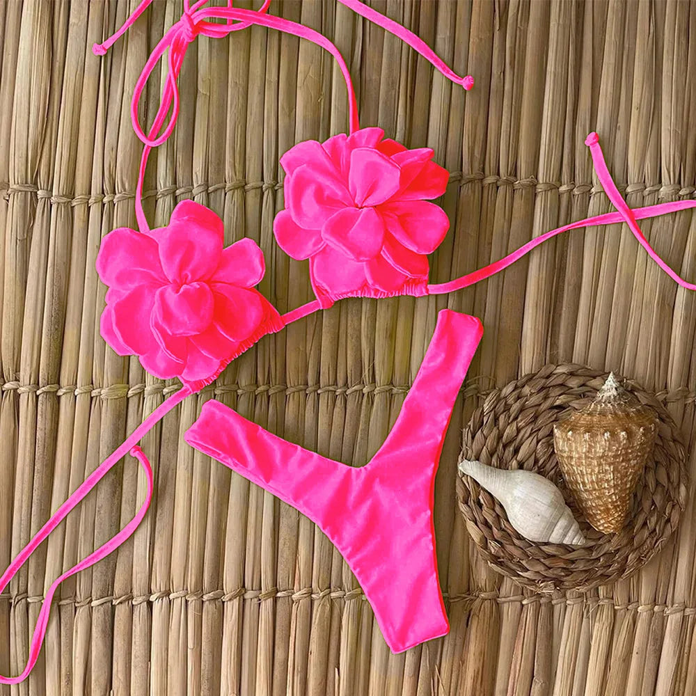 Sexy Blumen Micro-Bikini Brasilianischer
