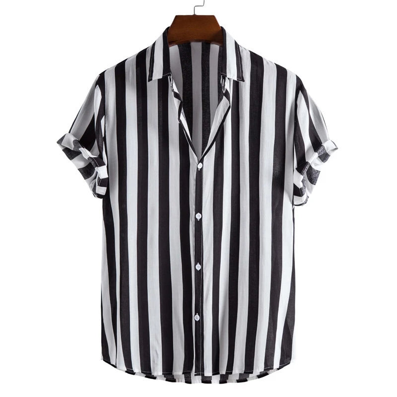 Gestreiftes Unisex-T-Shirt mit kurzen Ärmeln