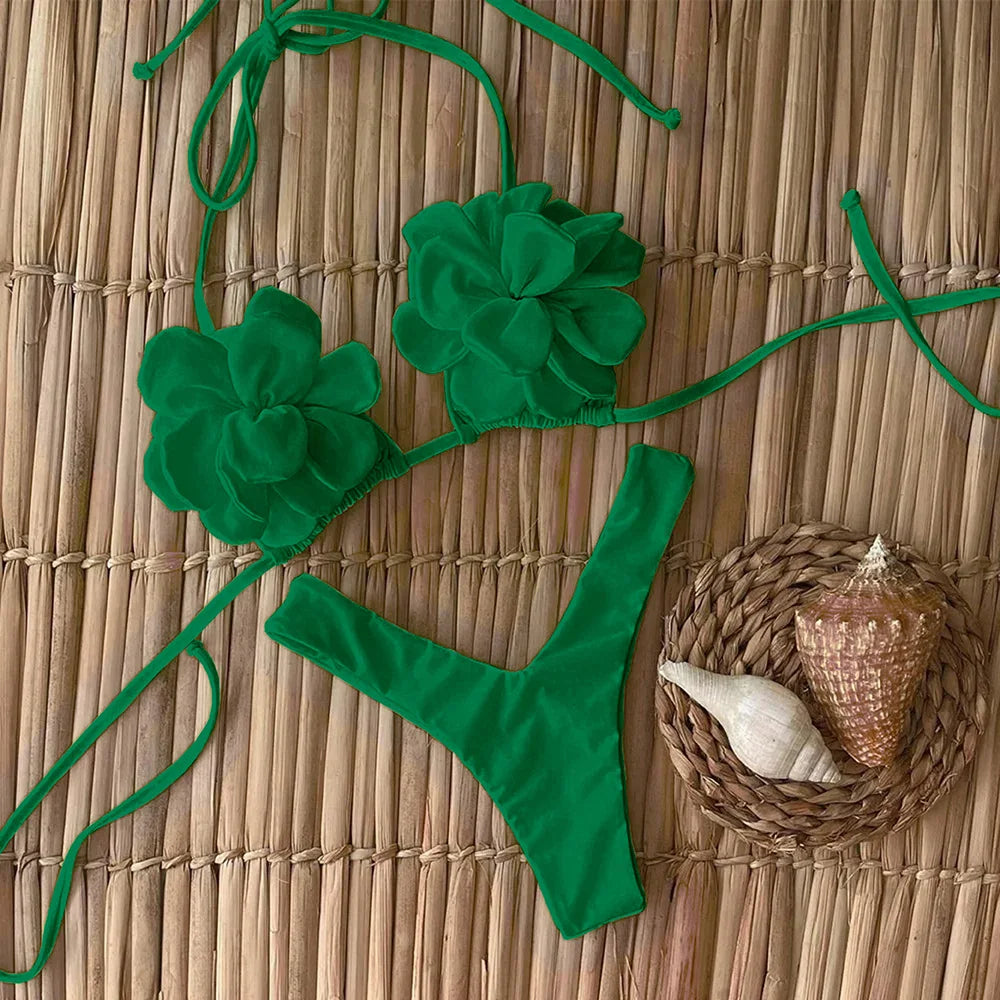 Sexy Blumen Micro-Bikini Brasilianischer