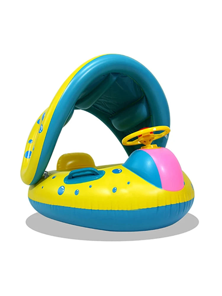 Gelber Sonnenschirm Sitzring mit Lenkrad für Baby