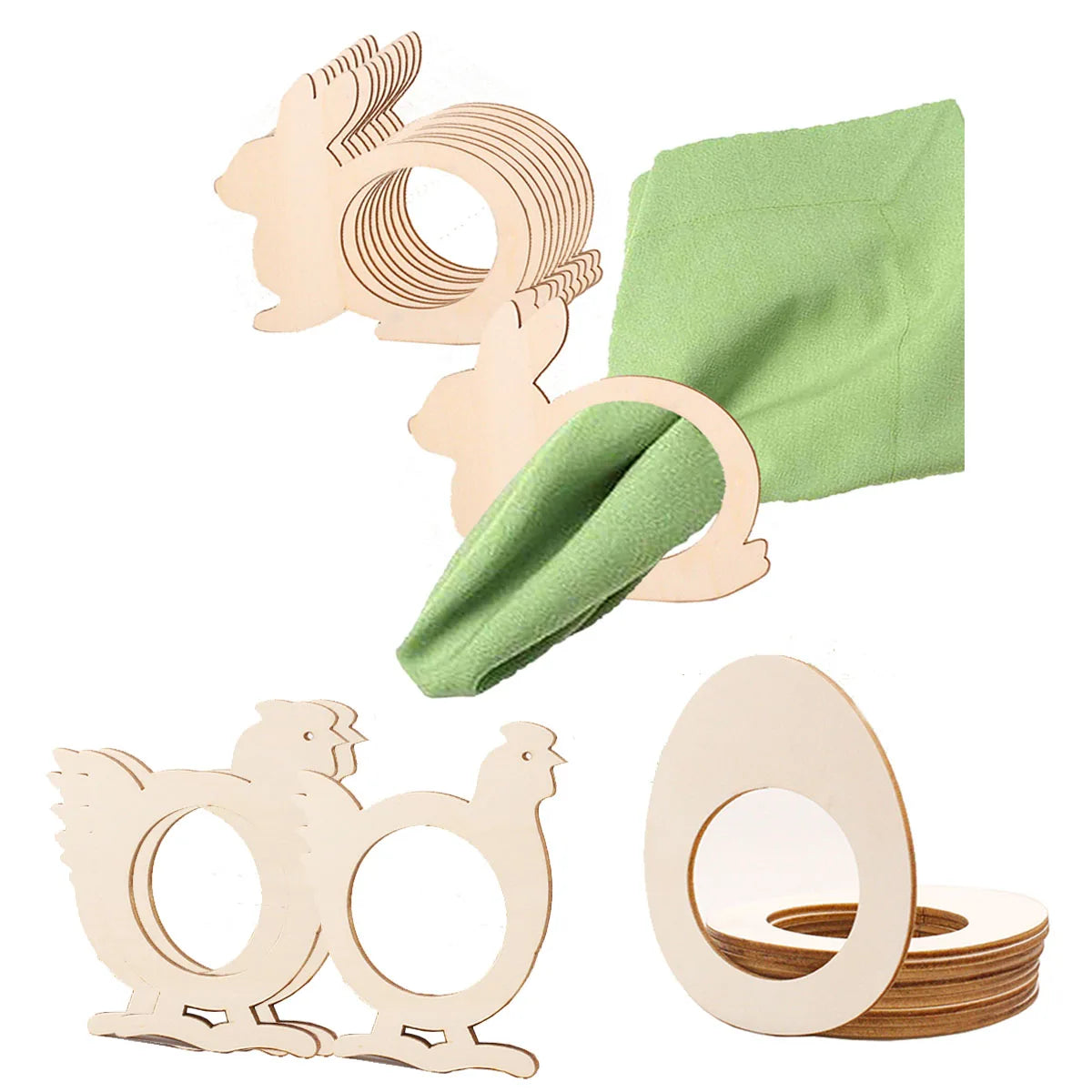 Holz Hasen - Serviettenringe