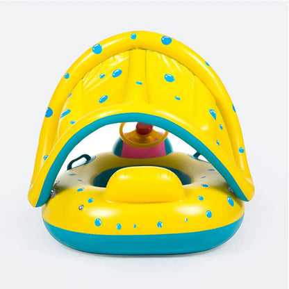 Gelber Sonnenschirm Sitzring mit Lenkrad für Baby