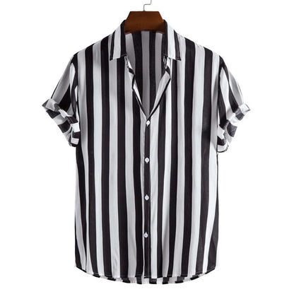 Gestreiftes Unisex-T-Shirt mit kurzen Ärmeln