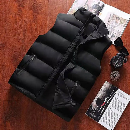 Herren Steppweste – Schwarz & Blau, Ärmellos & Slim Fit