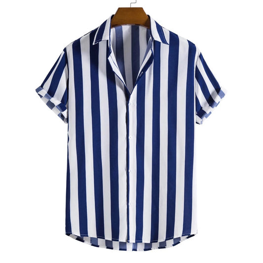 Gestreiftes Unisex-T-Shirt mit kurzen Ärmeln