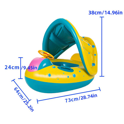 Gelber Sonnenschirm Sitzring mit Lenkrad für Baby