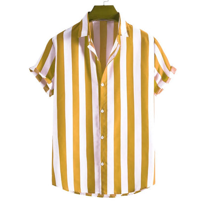 Gestreiftes Unisex-T-Shirt mit kurzen Ärmeln