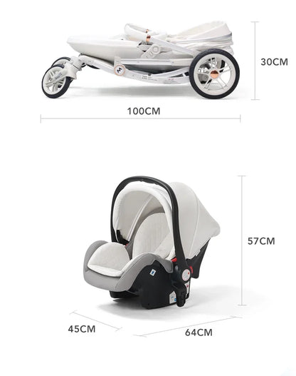 Luxuriöser 3-in-1-Kinderwagen